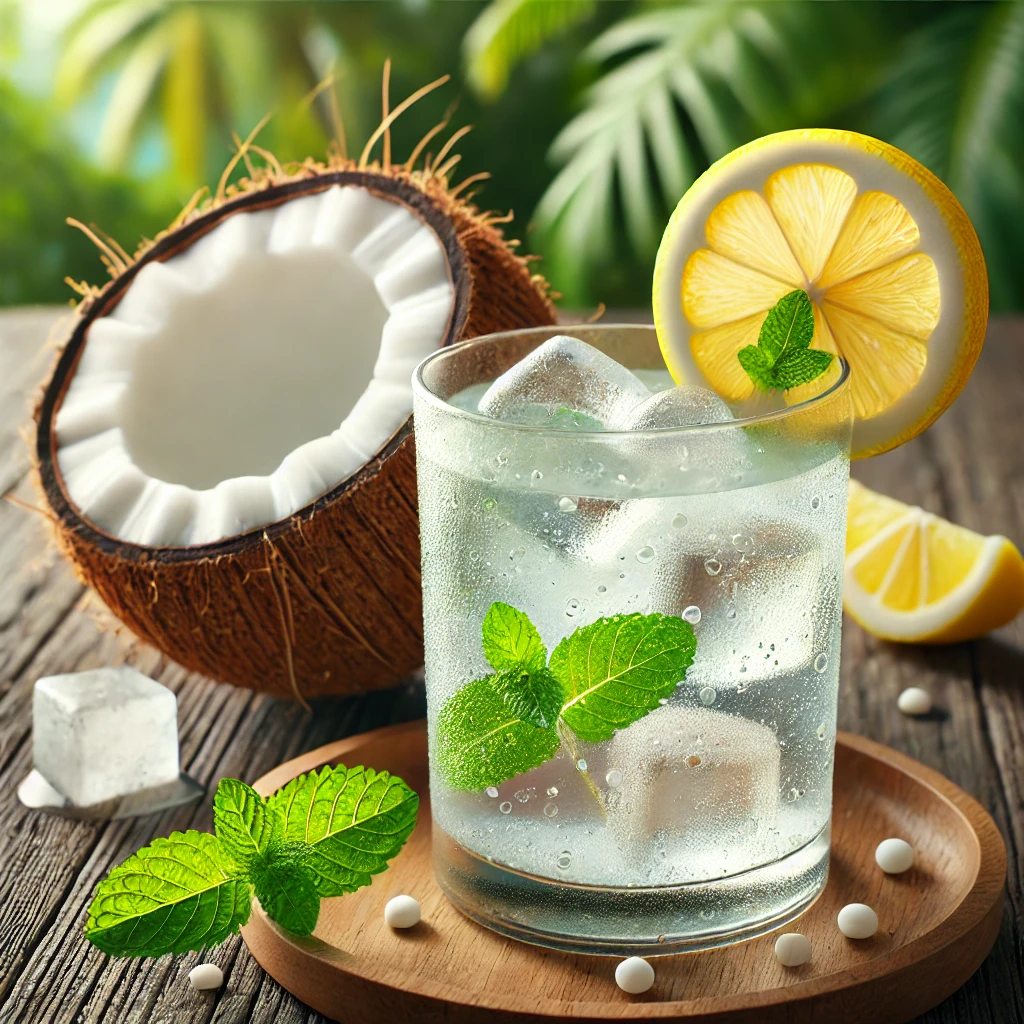 kết hợp nước dừa và chanh để giải độc gan